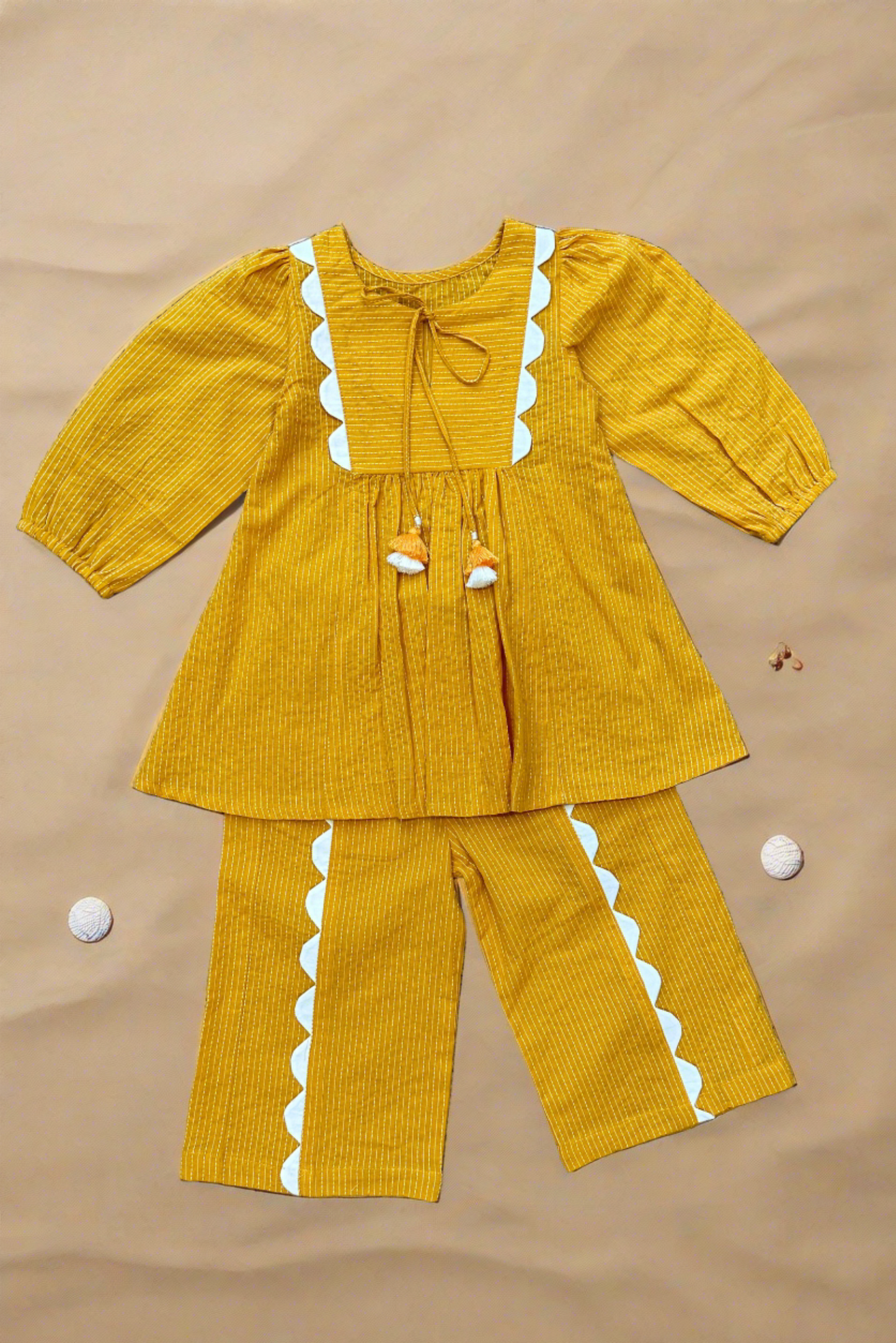 Mustard Scalloped Co-ord Set