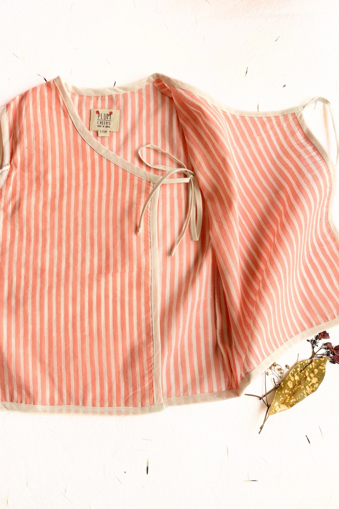 Peach Stripes Jhabla