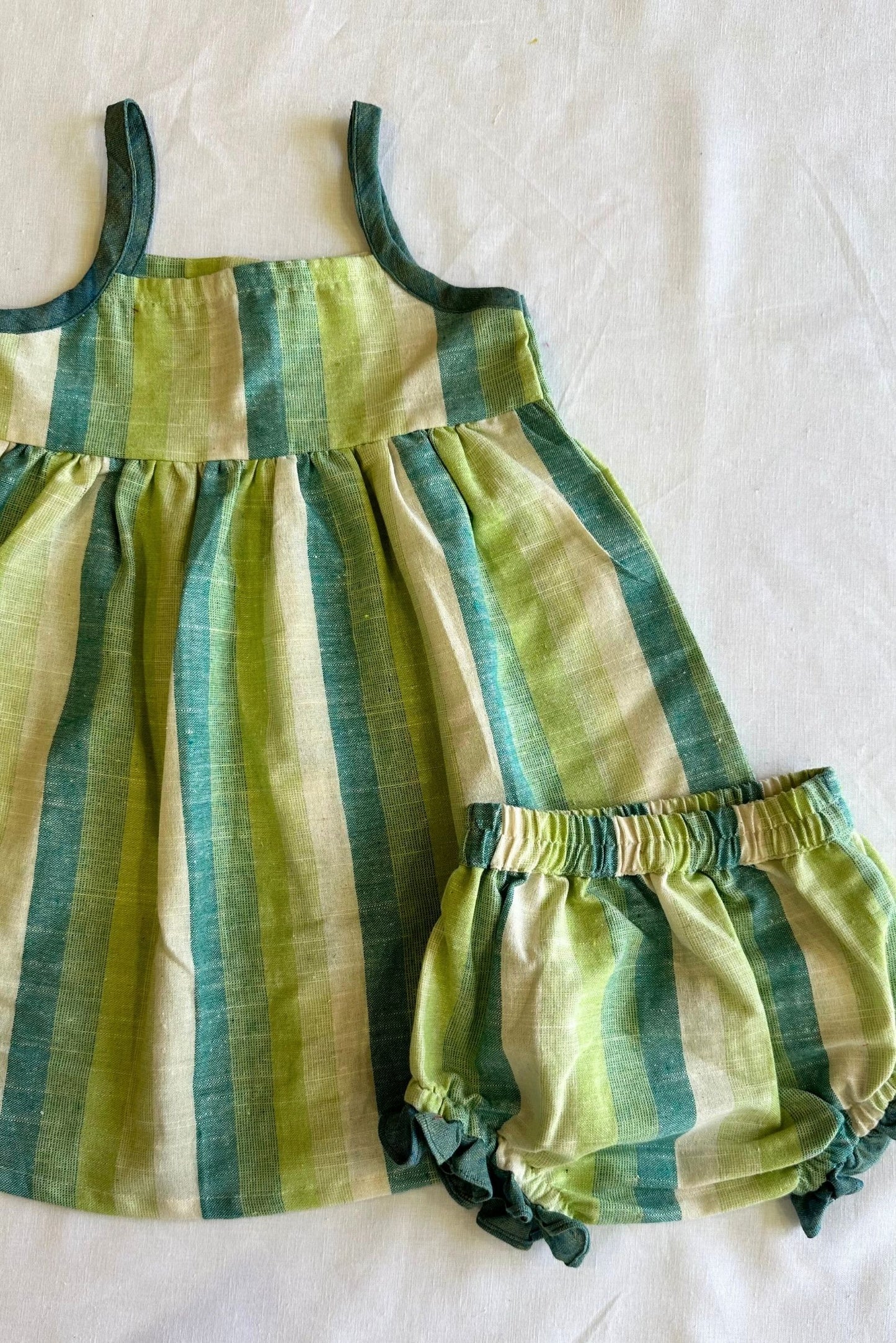 Green Stripes Bloomer Set