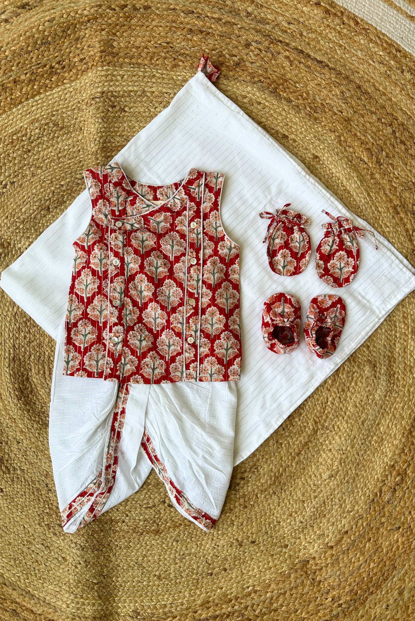 Red Jaamna Set - Boy