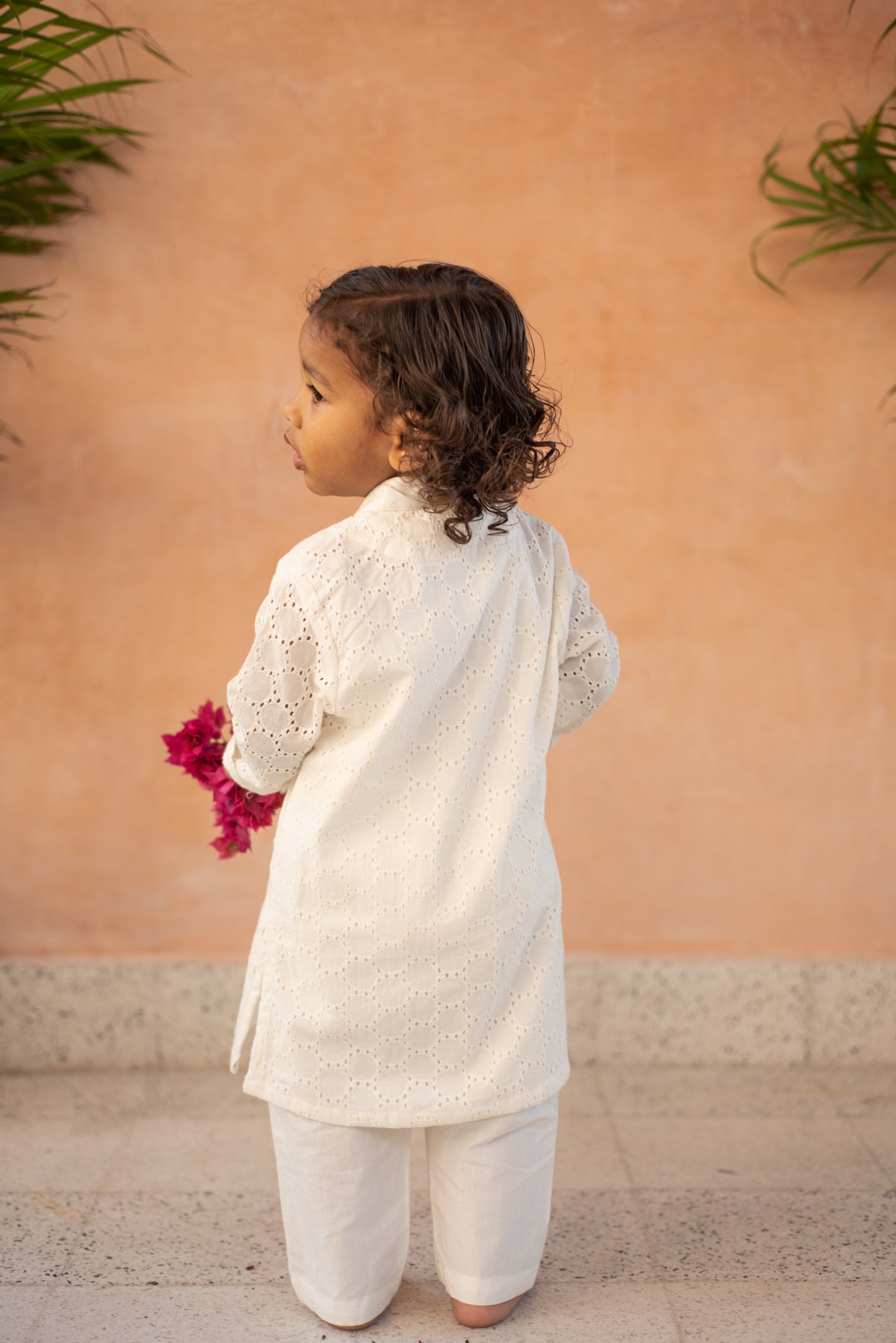 Schiffli Half-Half Kurta Set