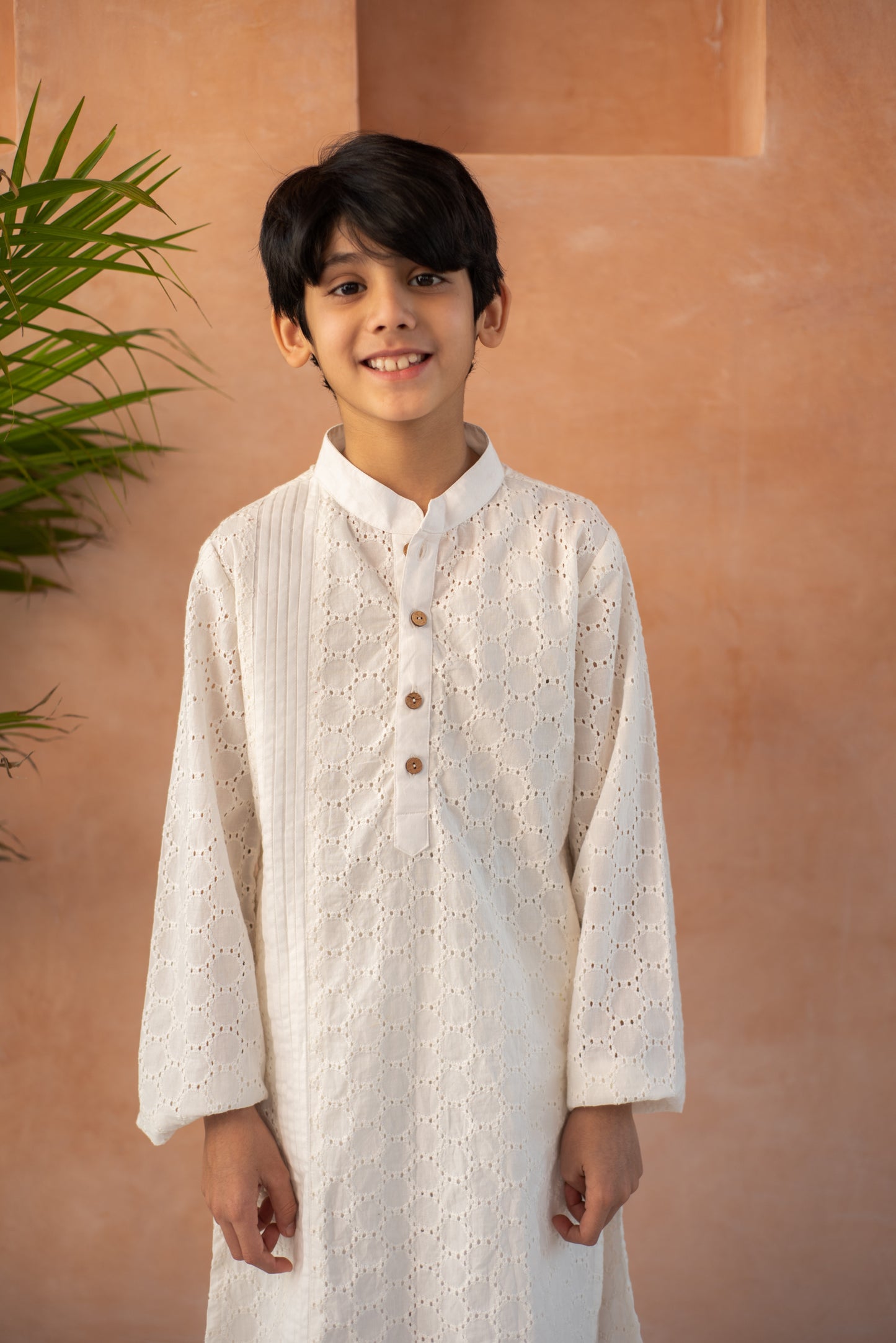 Schiffli Pintuck Kurta Set