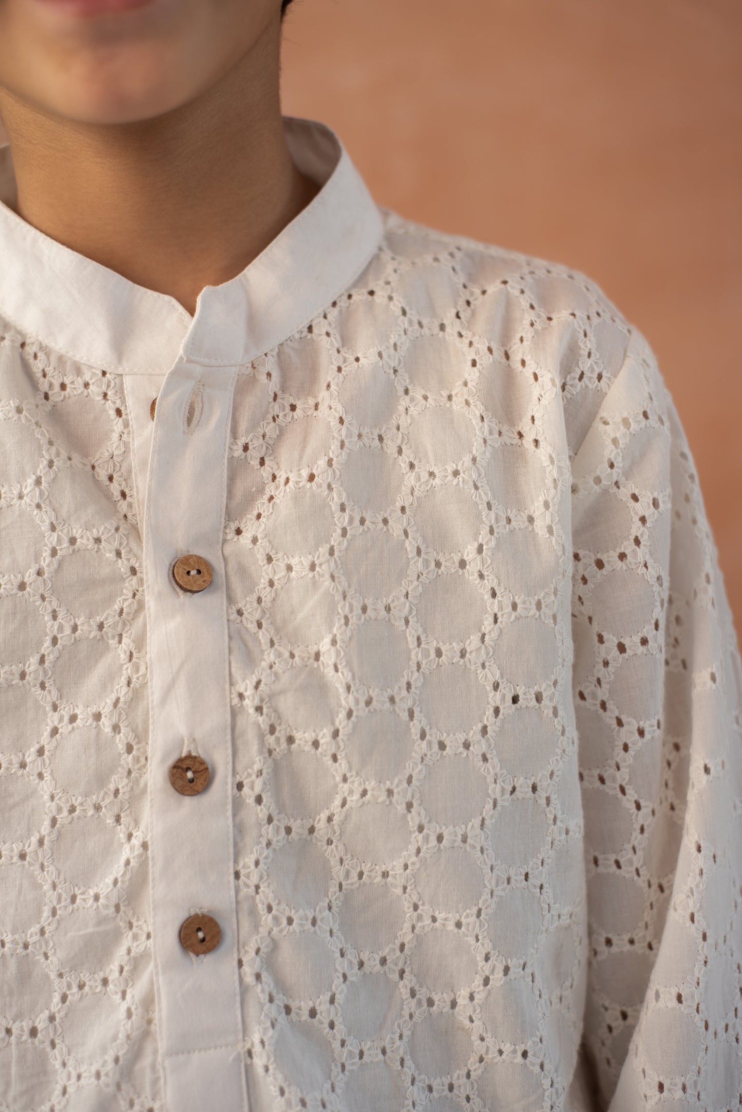 Schiffli Pintuck Kurta Set