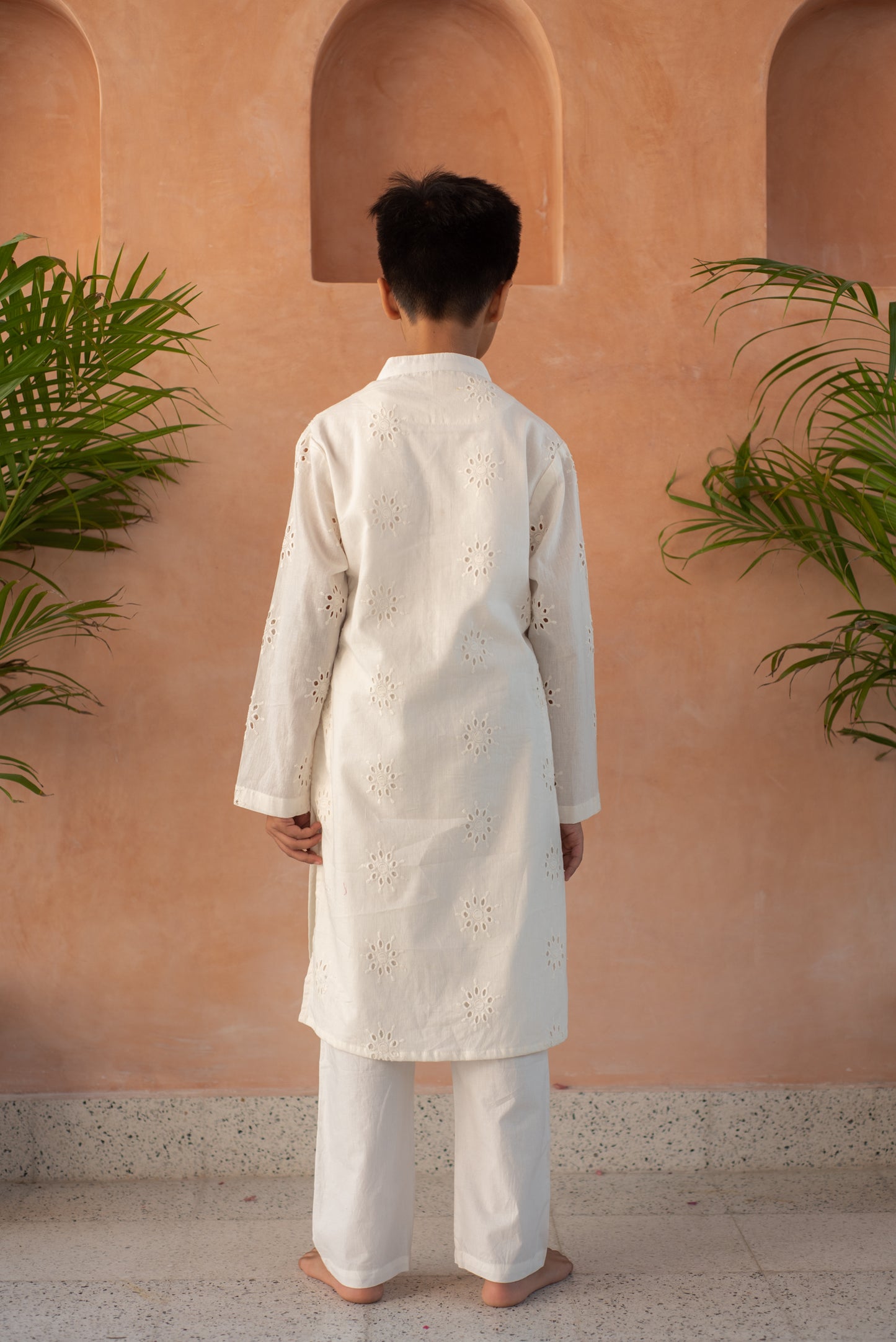 Schiffli Floral Kurta Set