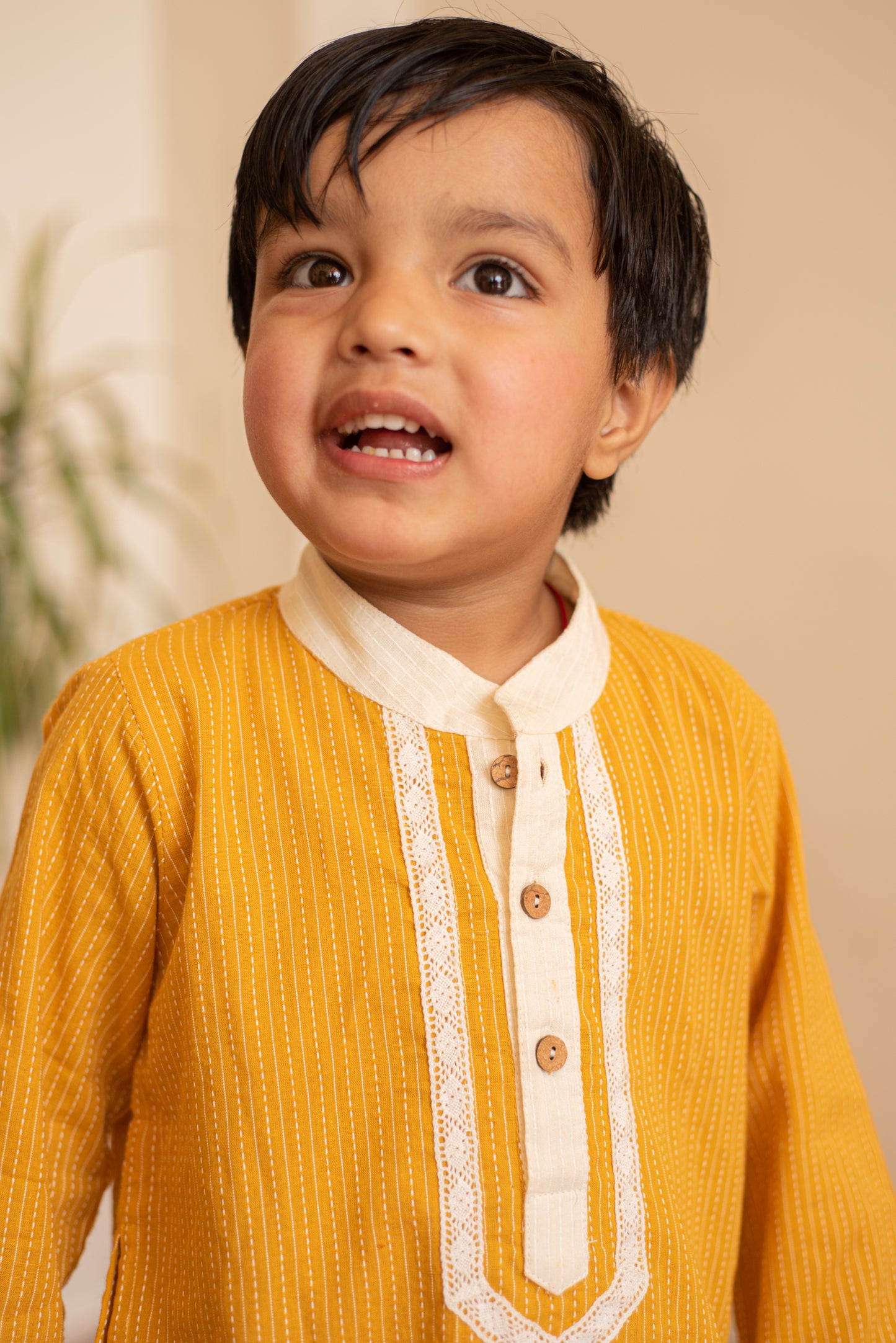 Mustard Dhoti Kurta Set