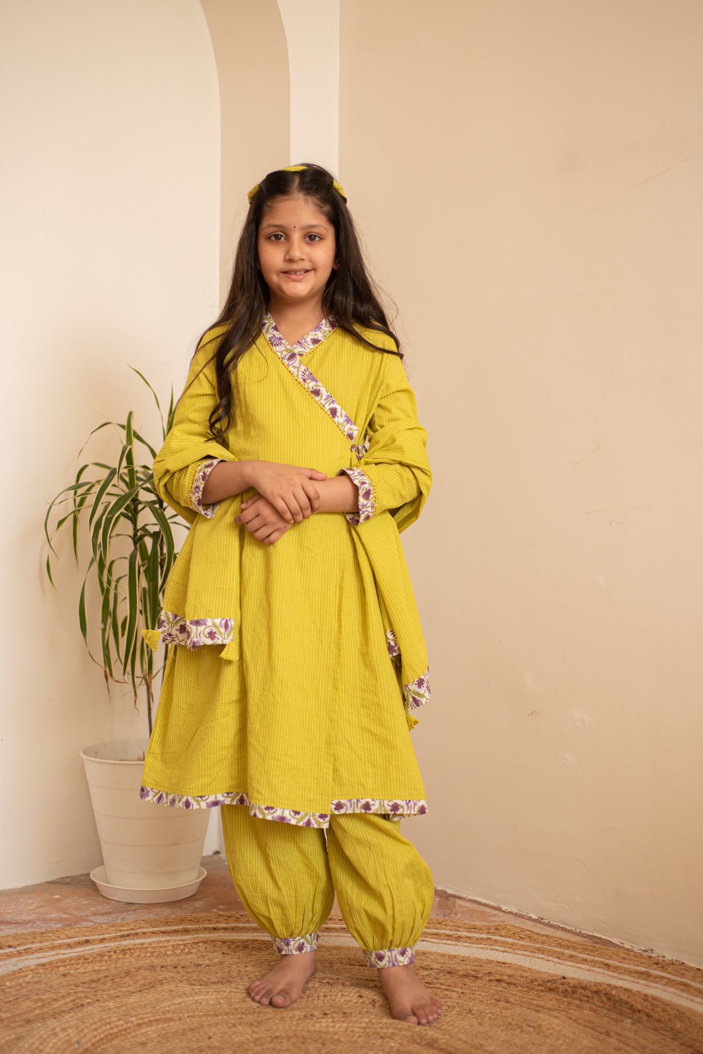 Vivid Green Angrakha Set