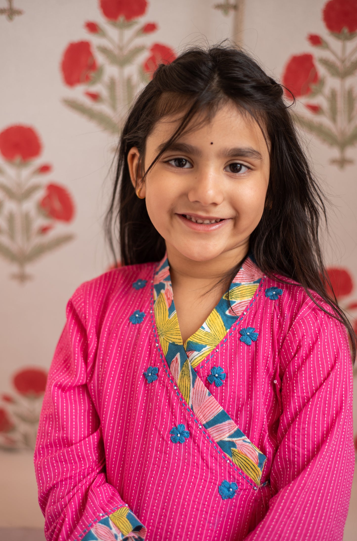 Pink Angrakha Kurta Set