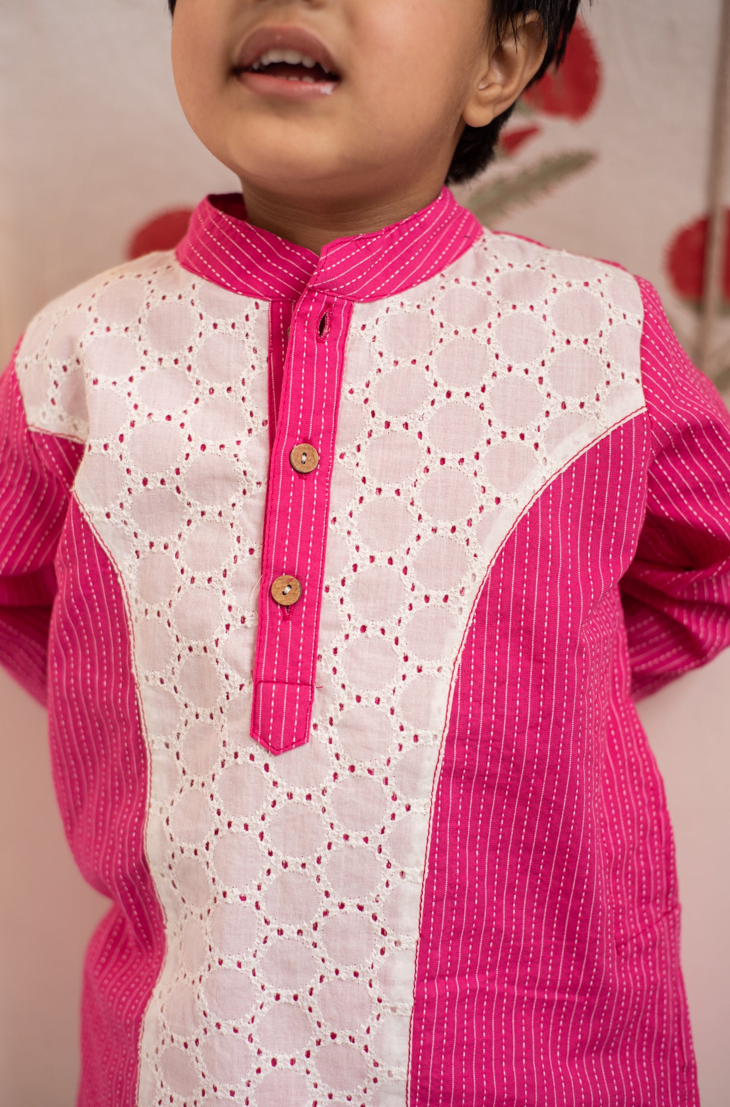 Pink Kurta Dhoti Set