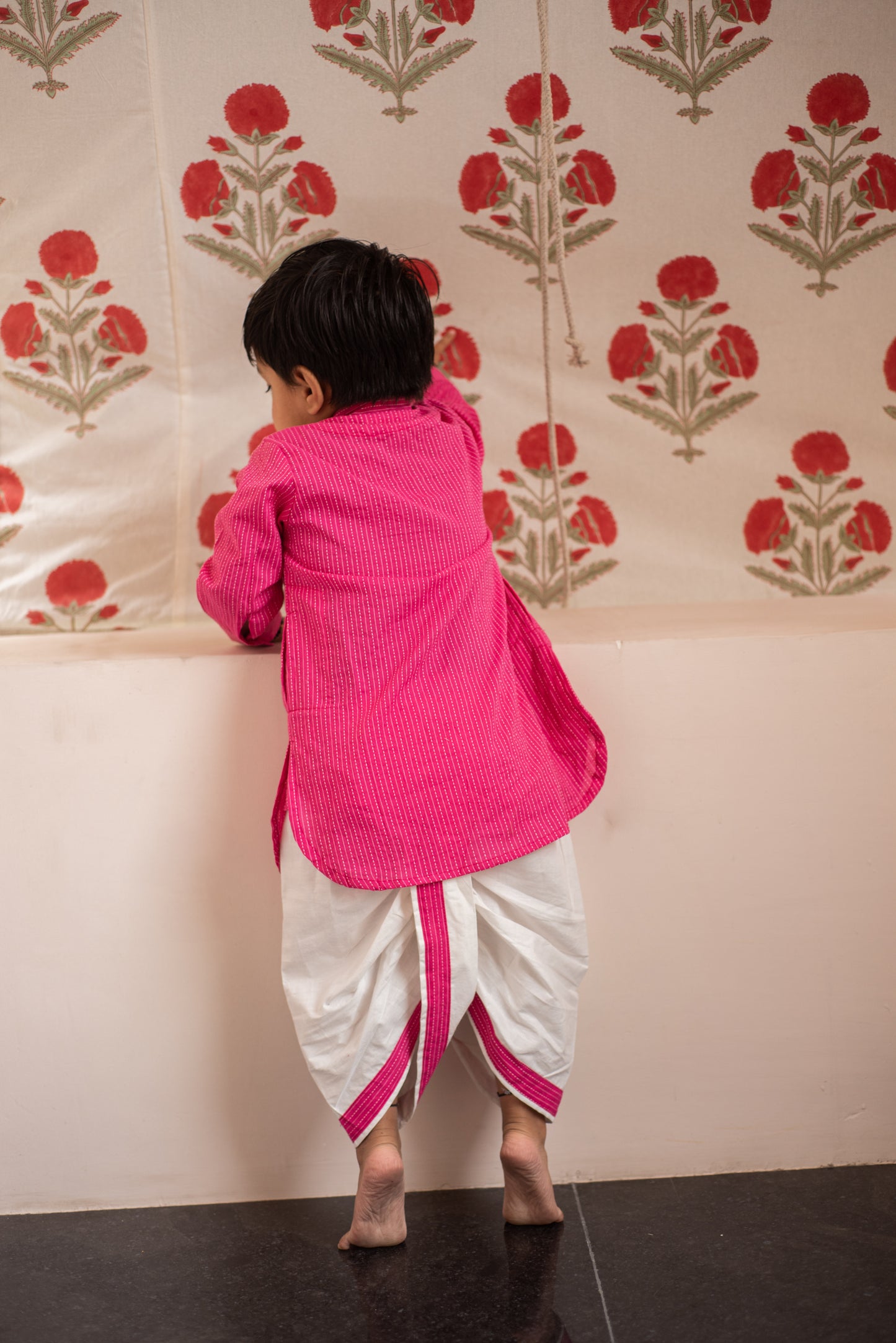 Pink Kurta Dhoti Set