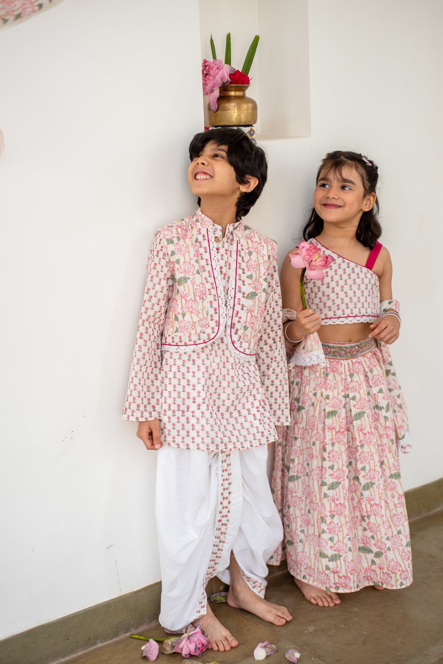 Pink Blossom Kurta Set