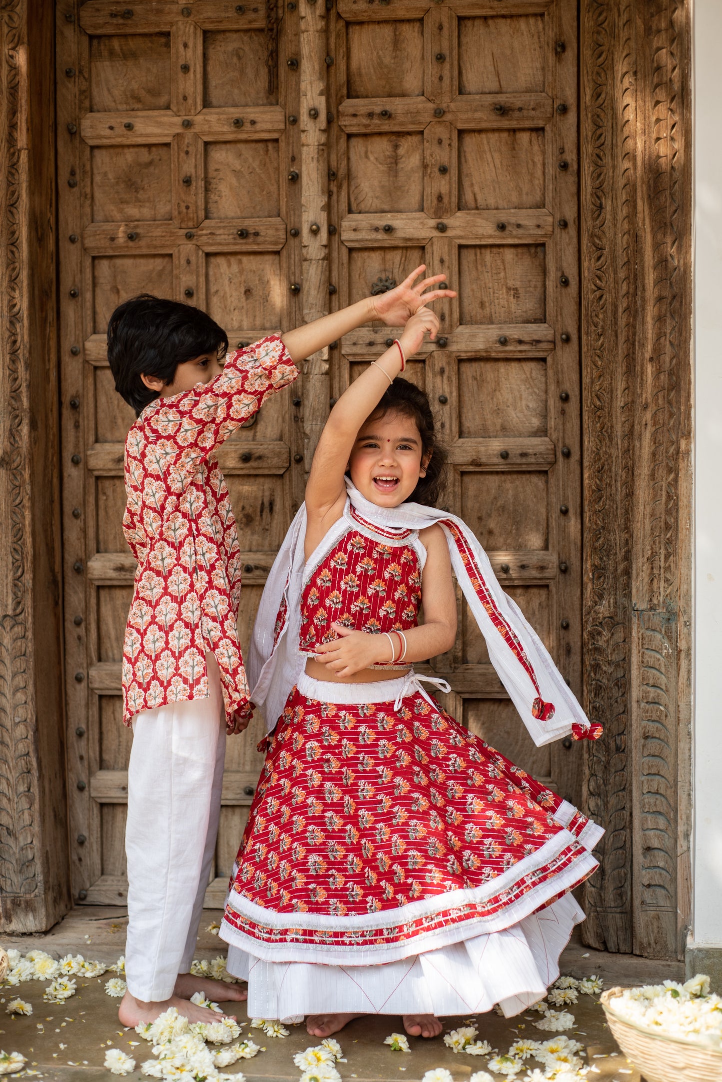 Crimson Blossom Lehenga Set