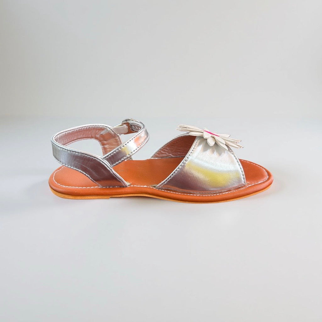 Silver Floral Sandal - Kids