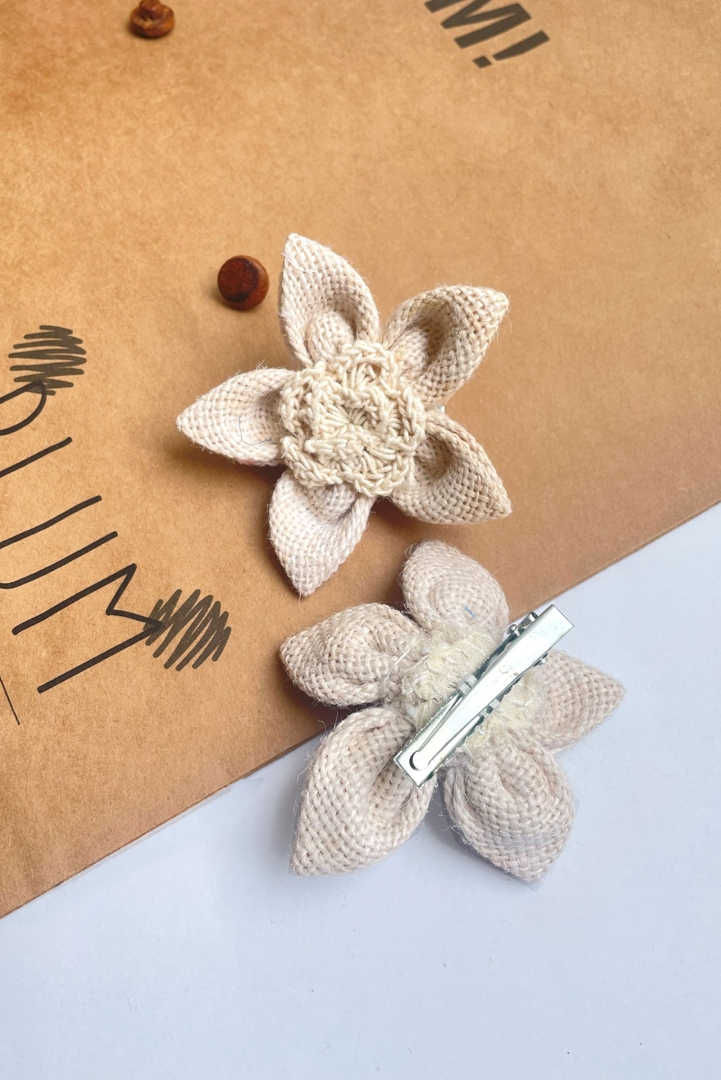 Blossom Hair Clip- Beige