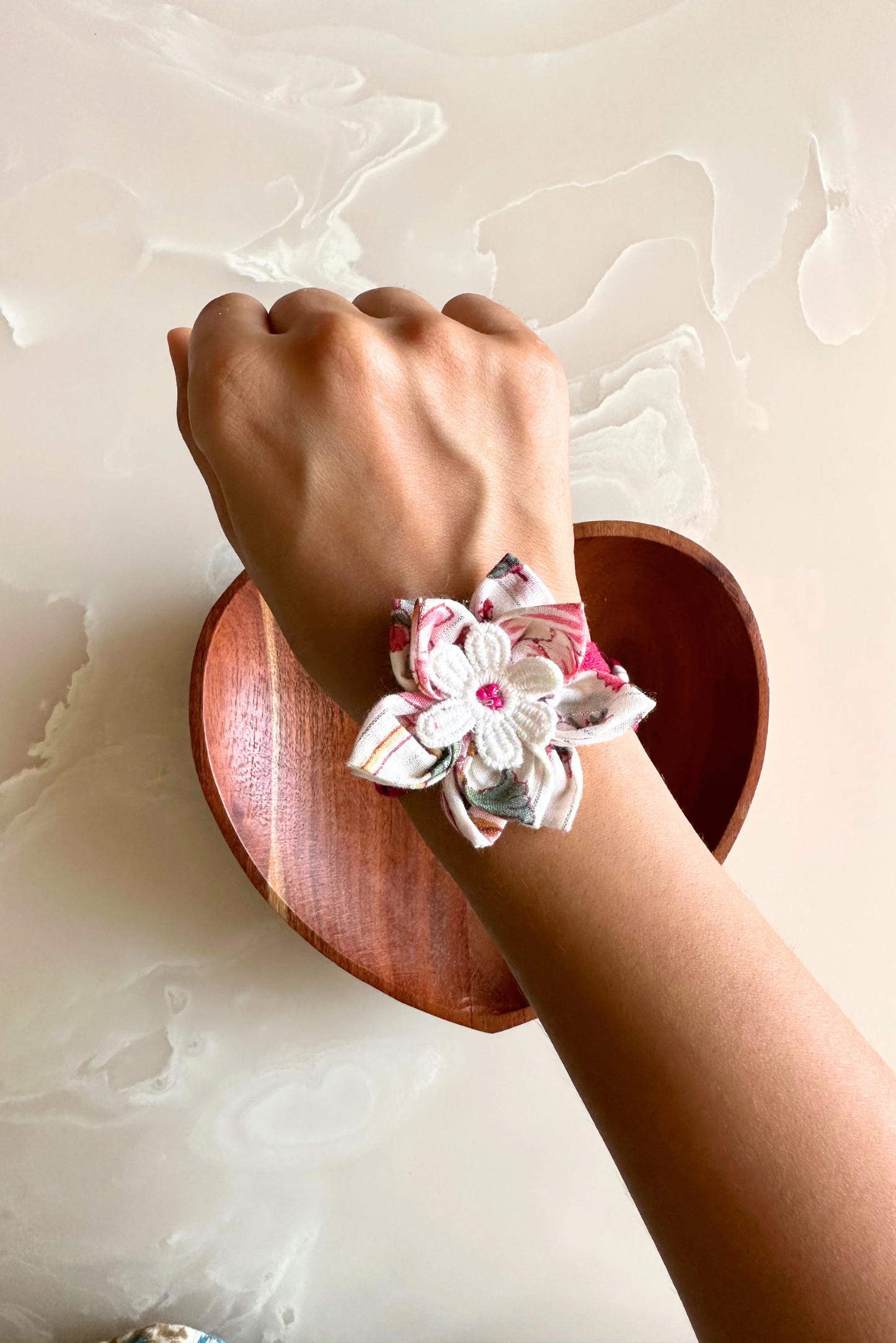 Pink Lotus Rakhi- Upcycled