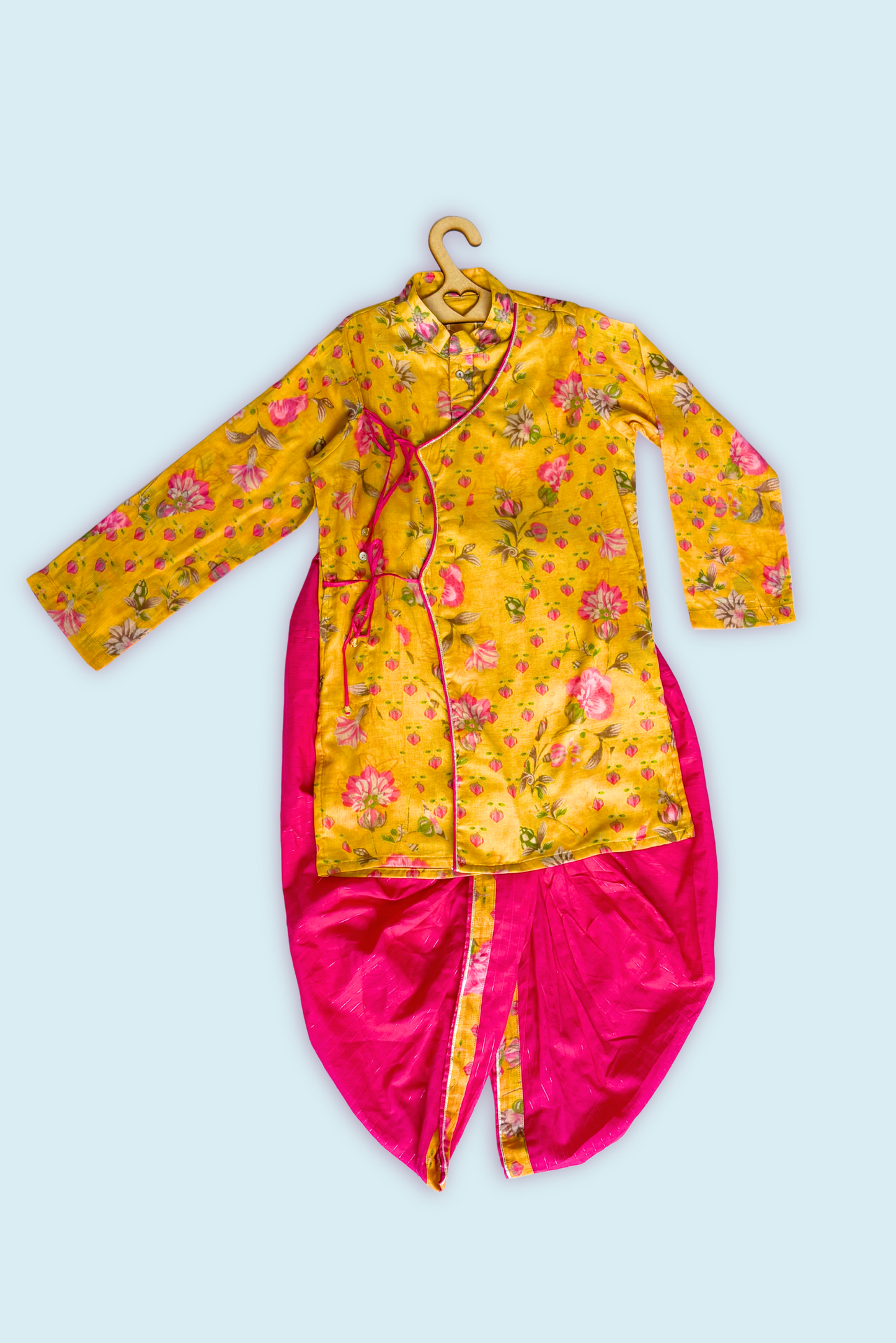 Mustard Angrakha Kurta