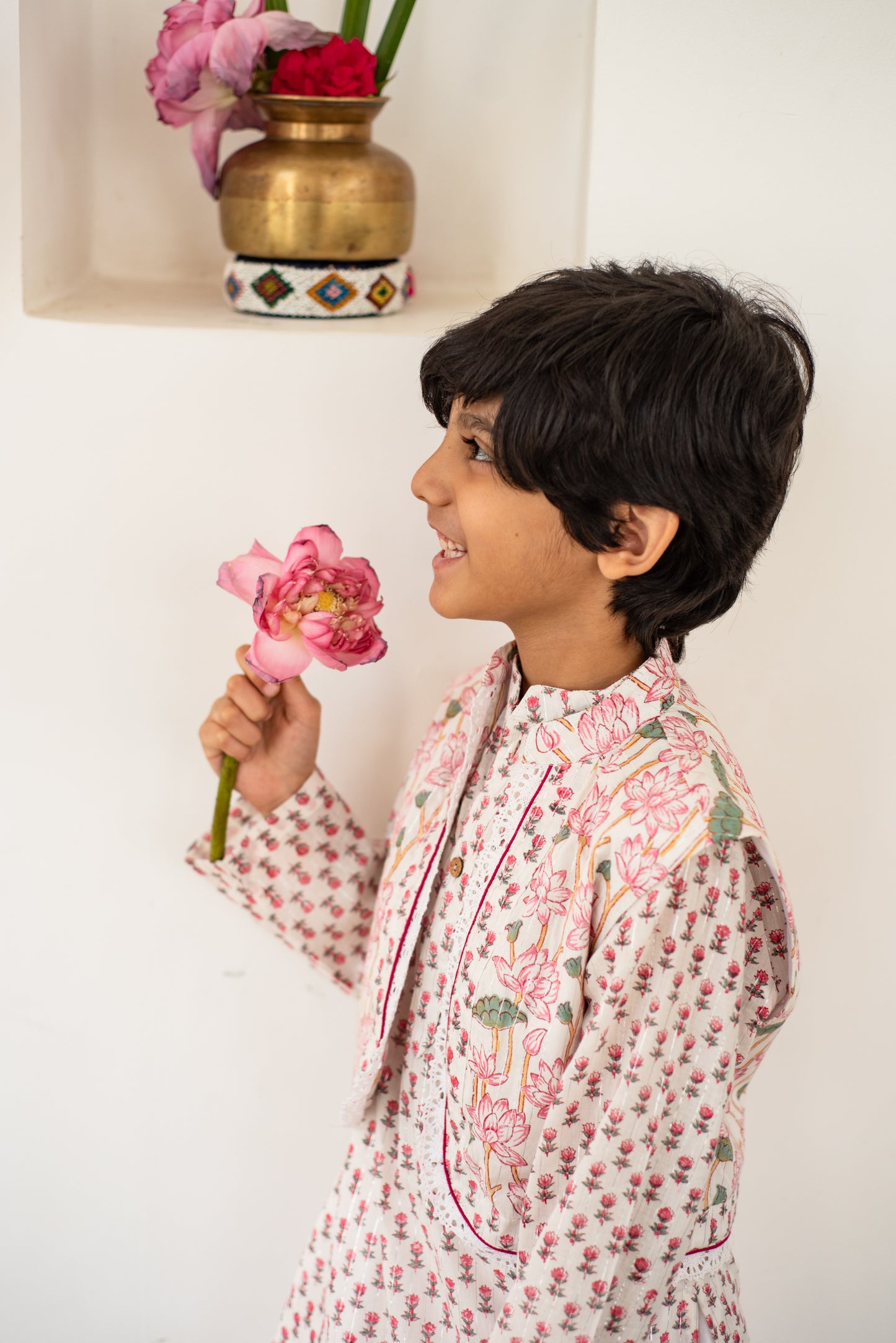 Pink Blossom Kurta Set