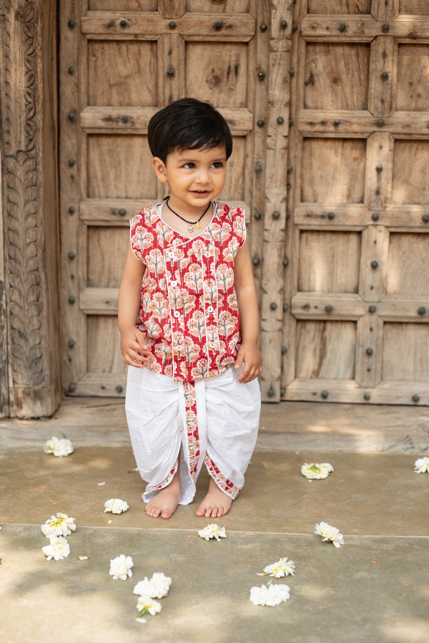 Red Jaamna Set - Boy