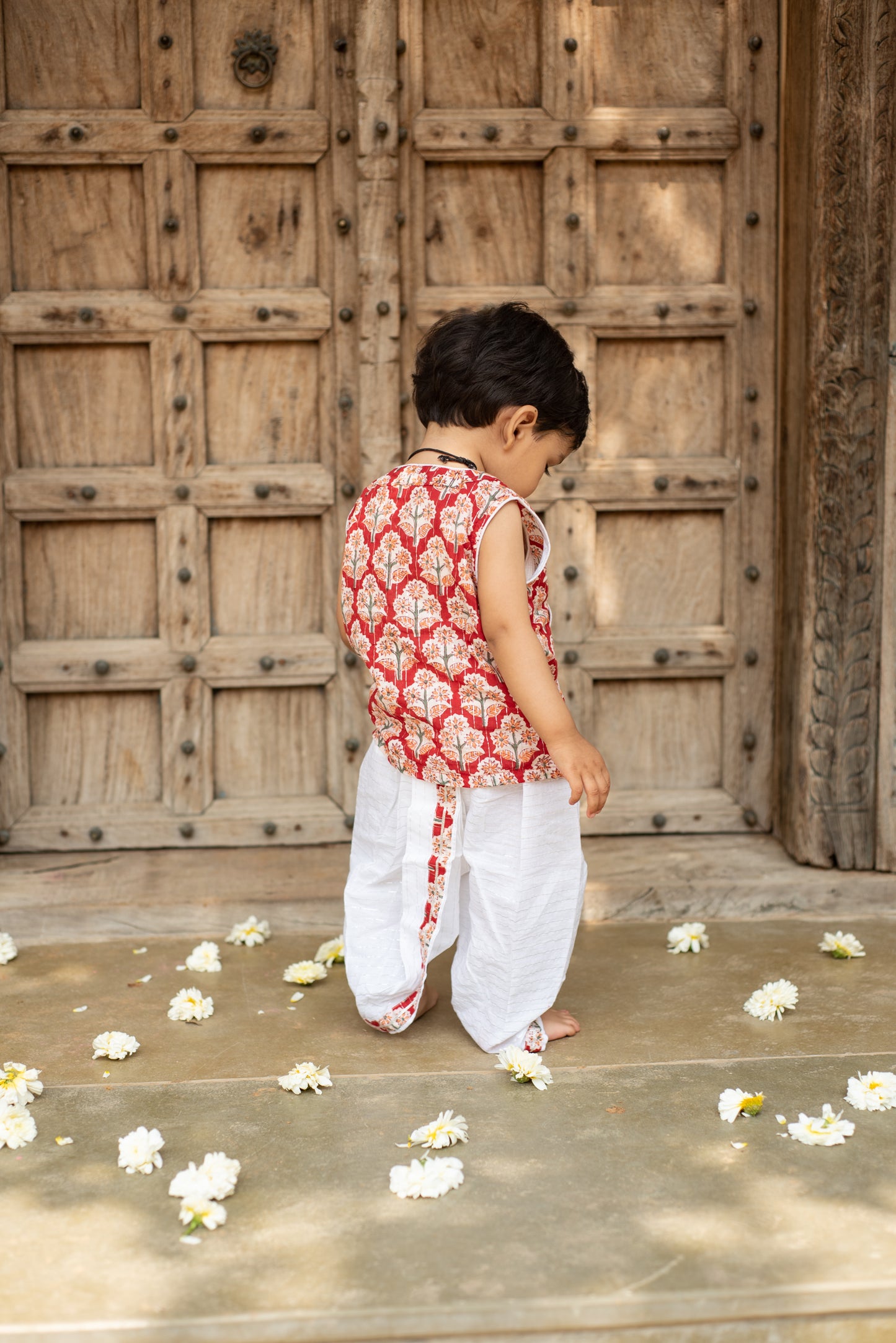 Red Jaamna Set - Boy