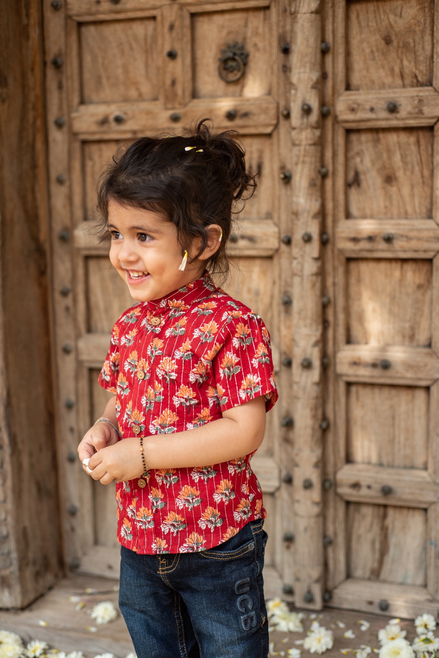 Red Buti Print Shirt
