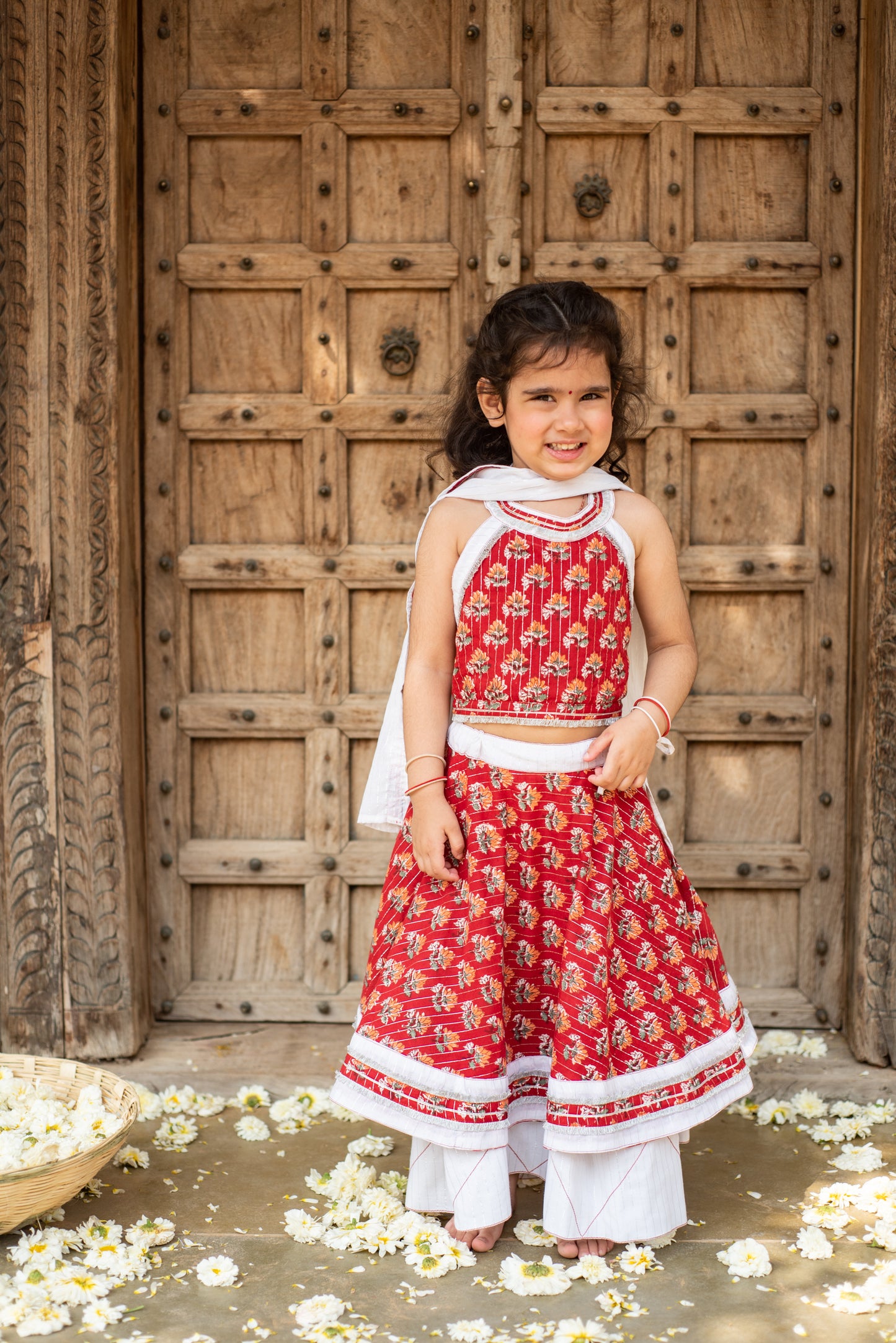Crimson Blossom Lehenga Set