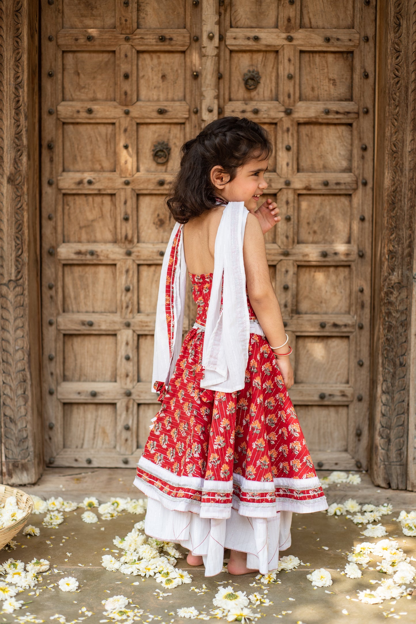 Crimson Blossom Lehenga Set