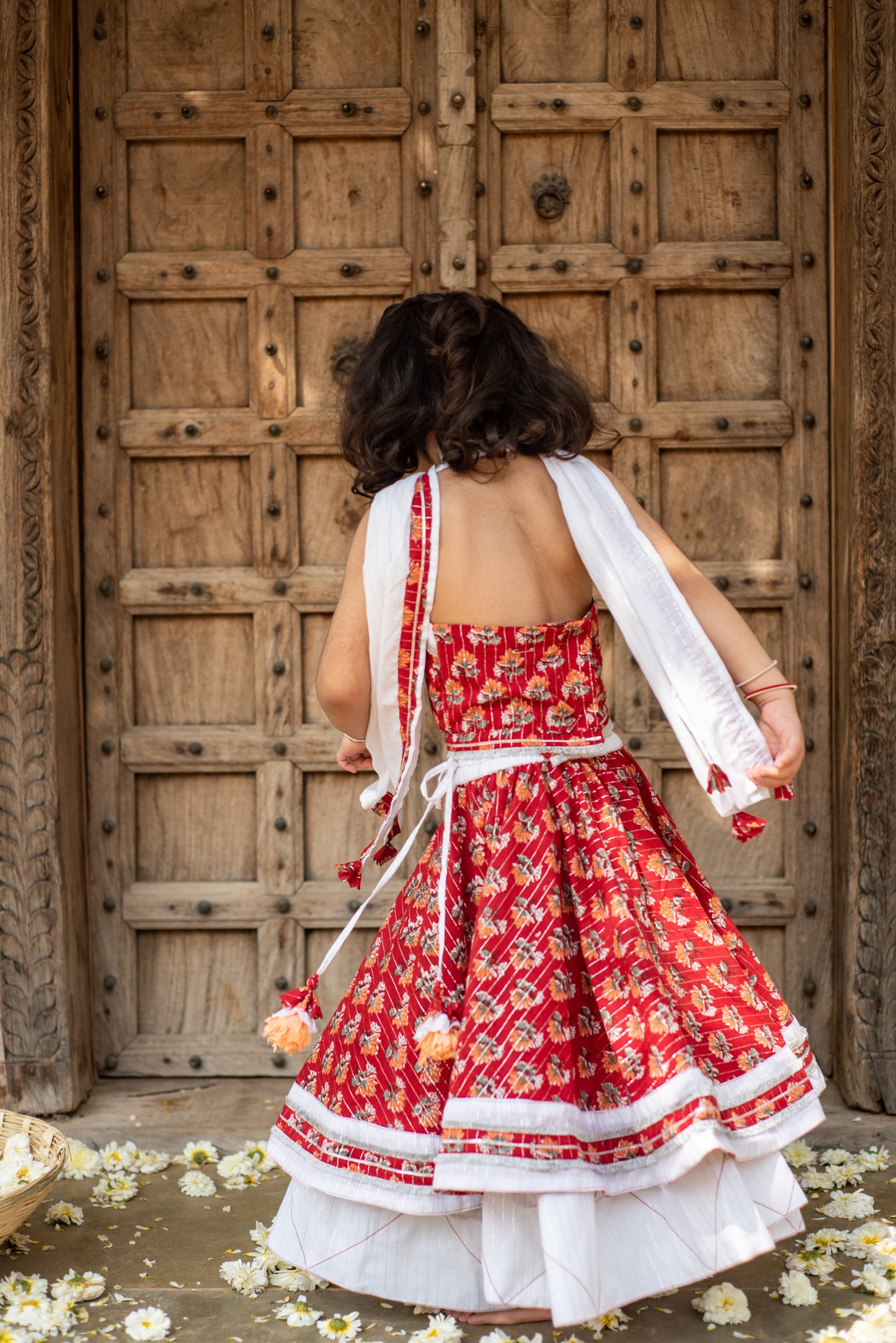 Crimson Blossom Lehenga Set