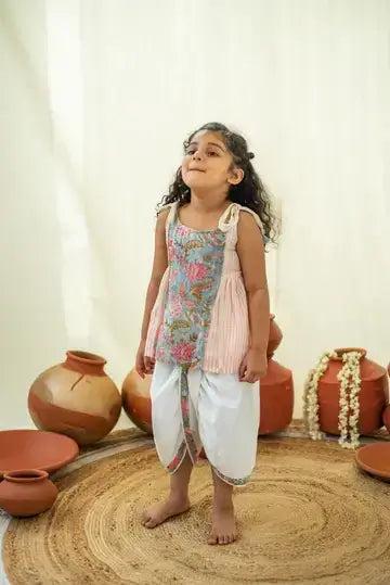 Dahlia Crop Top Dhoti Set