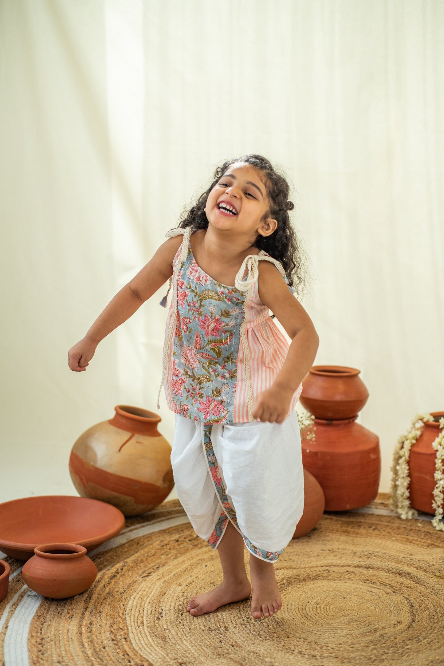 Dahlia Crop Top Dhoti Set