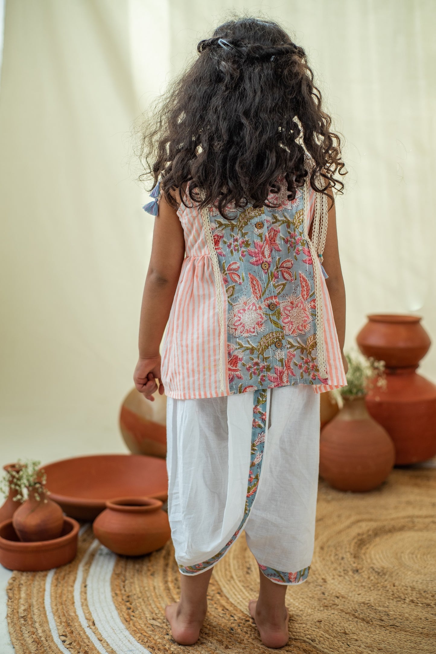 Dahlia Crop Top Dhoti Set