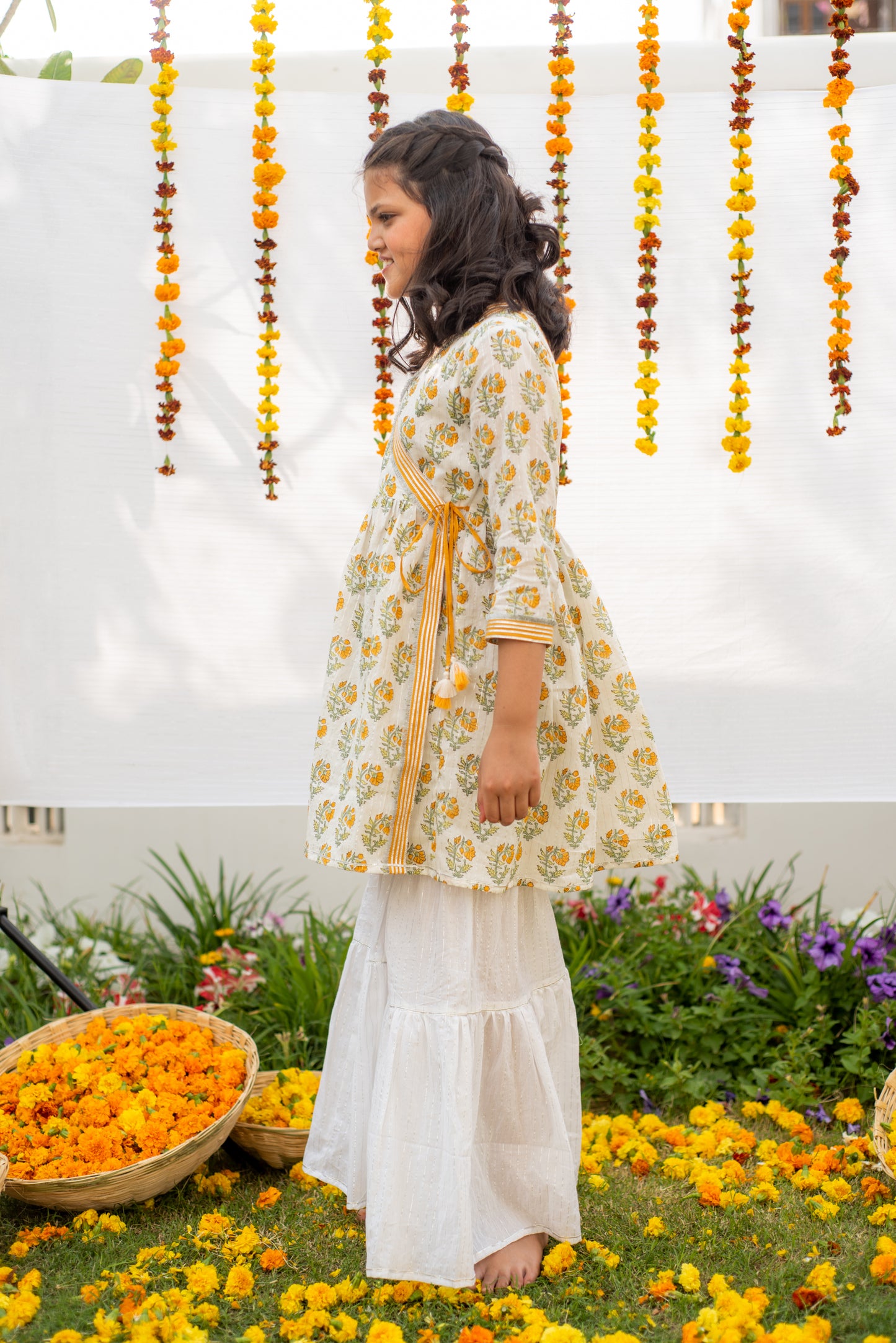 Marigold Angrakha Kurta Set