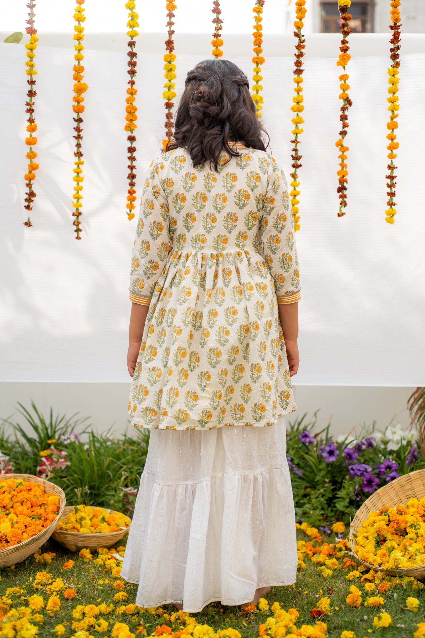 Marigold Angrakha Kurta Set