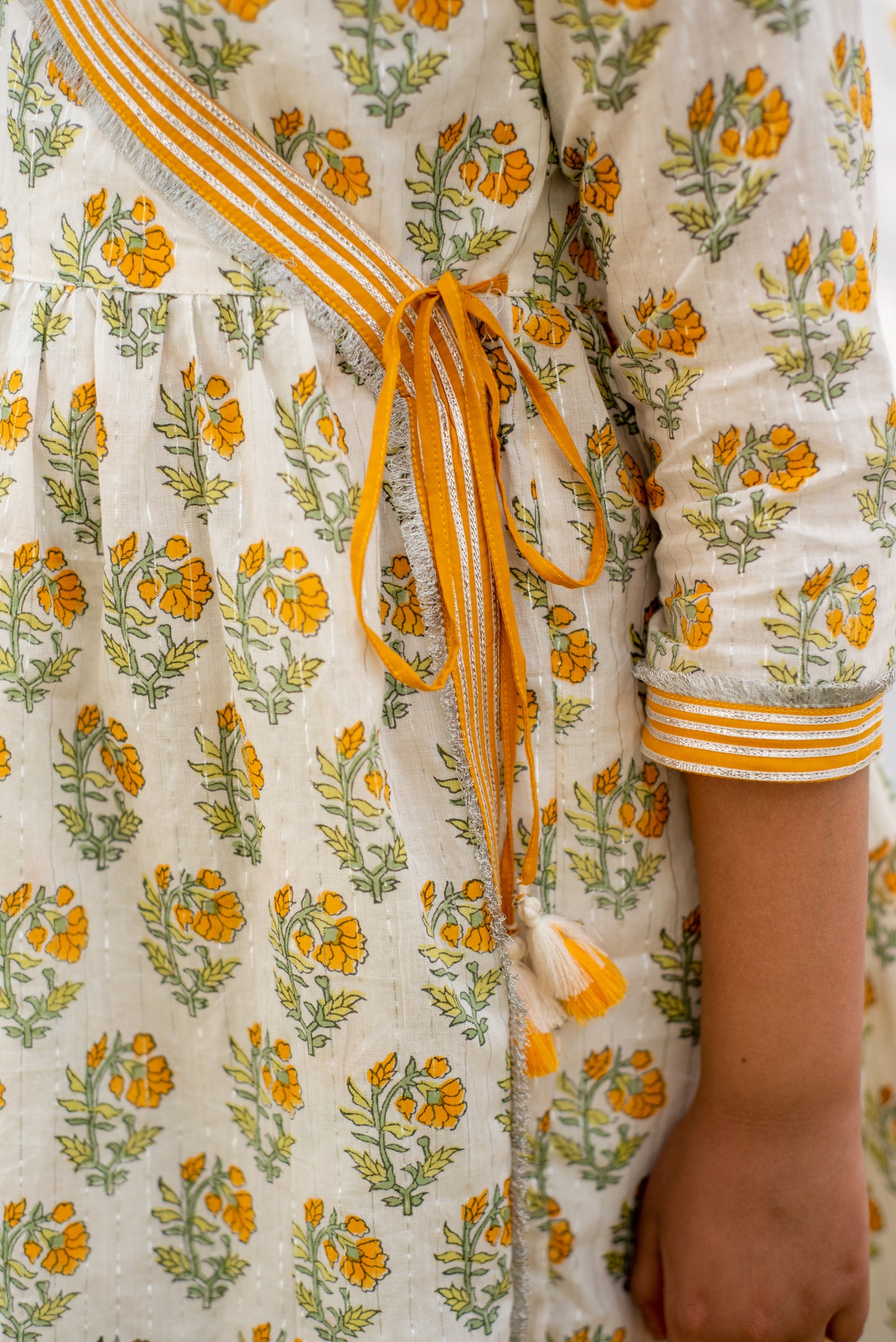 Marigold Angrakha Kurta Set