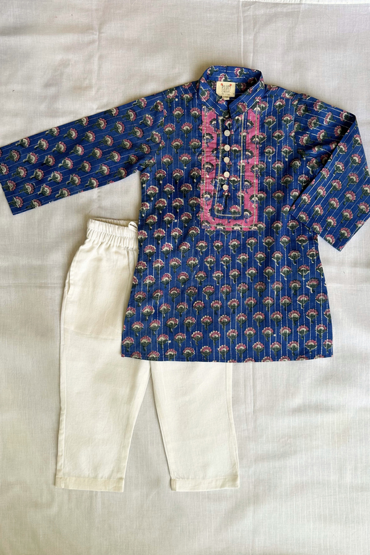 Blue Kurta Pyjama Set