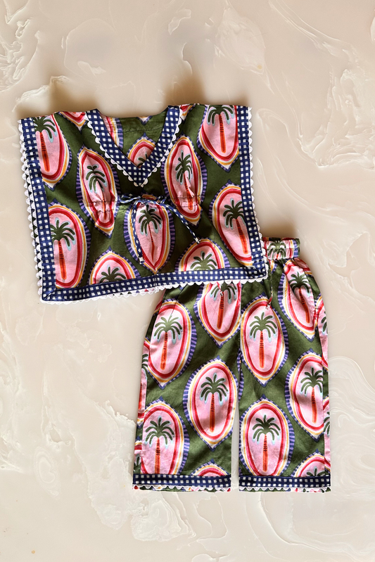 Palm Tree Kaftan Set