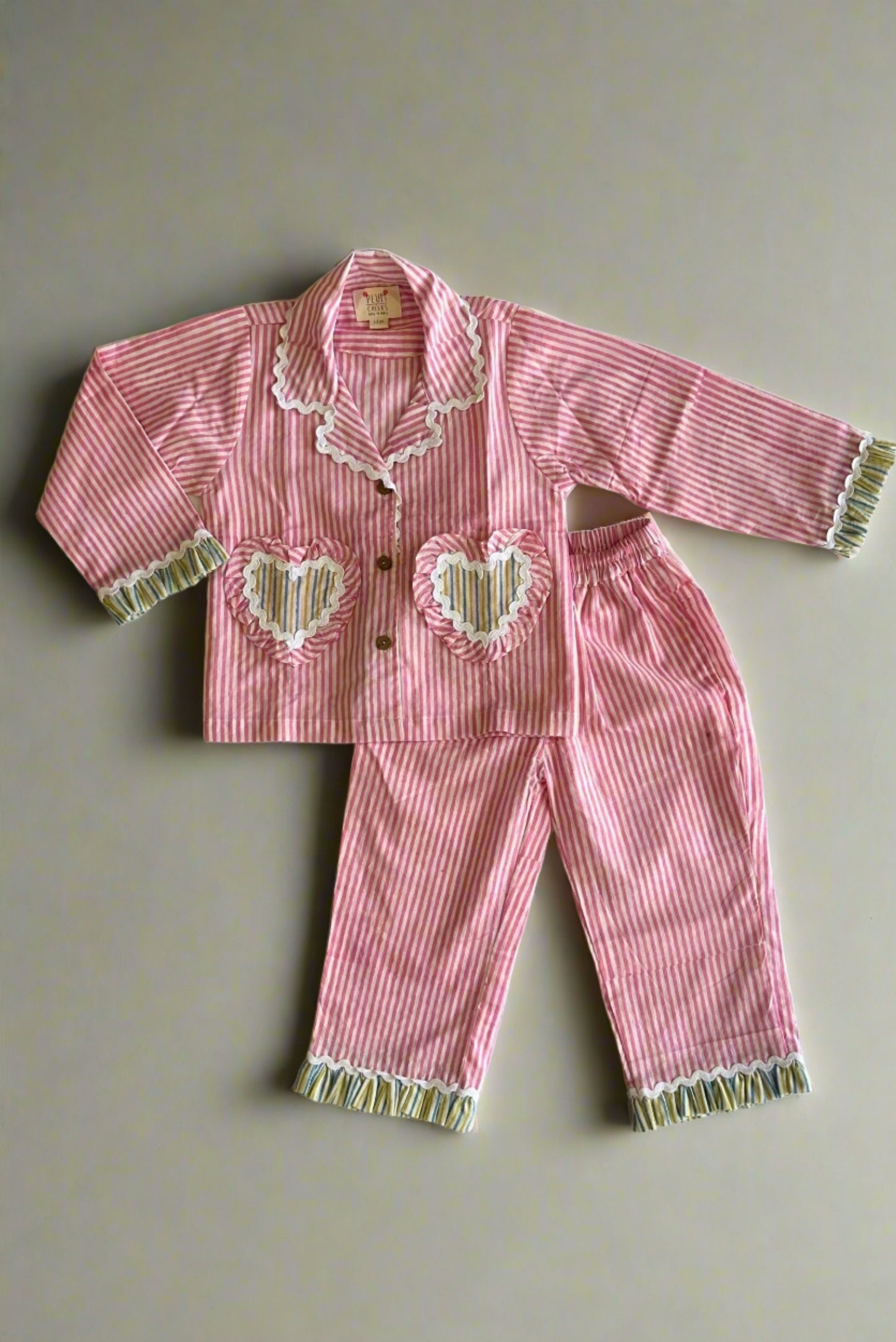 Pink Stripe Night Suit