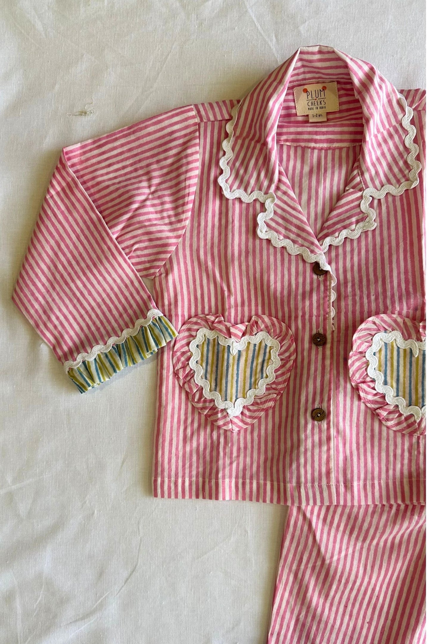 Pink Stripe Night Suit