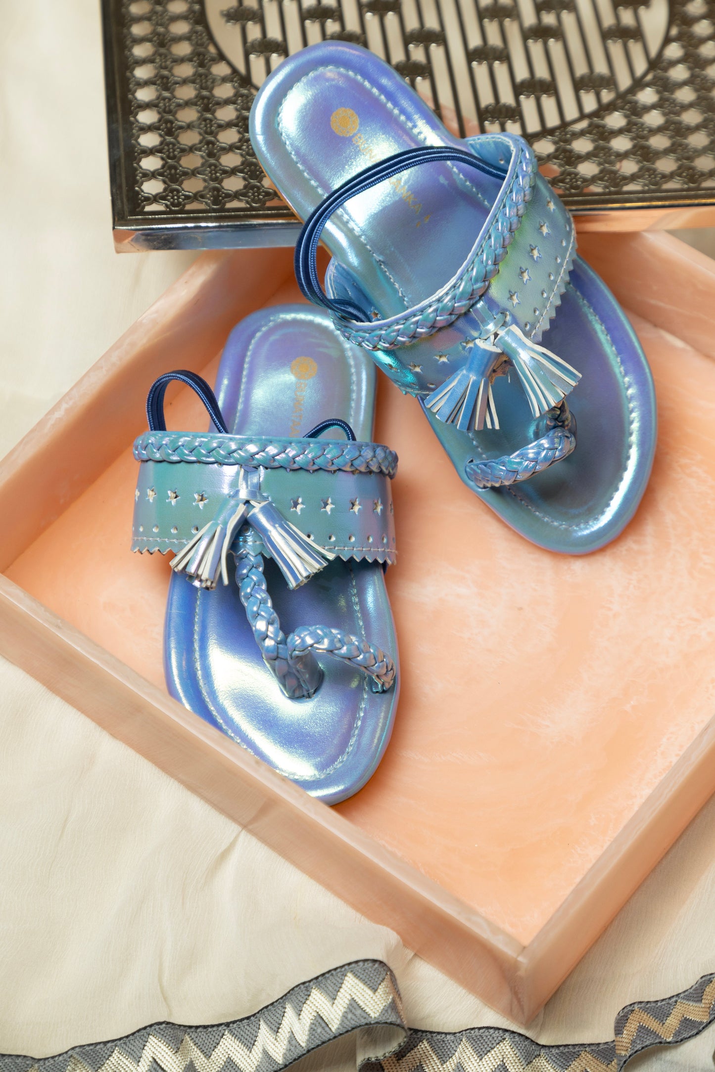 Blue Delight Kolhapuri Sandal