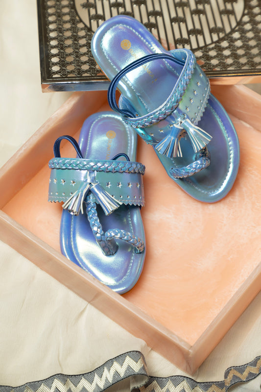 Blue Delight Kolhapuri Sandal