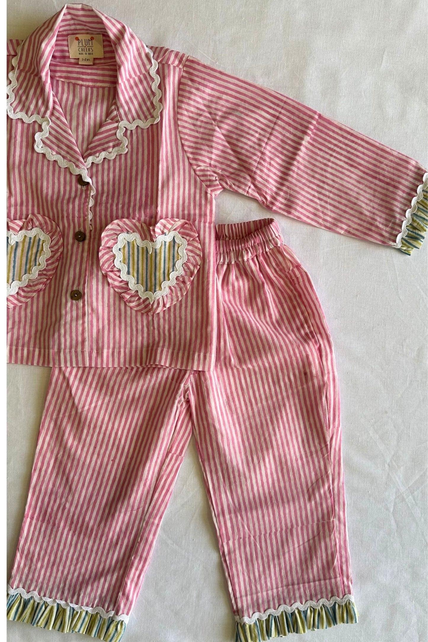 Pink Stripe Night Suit