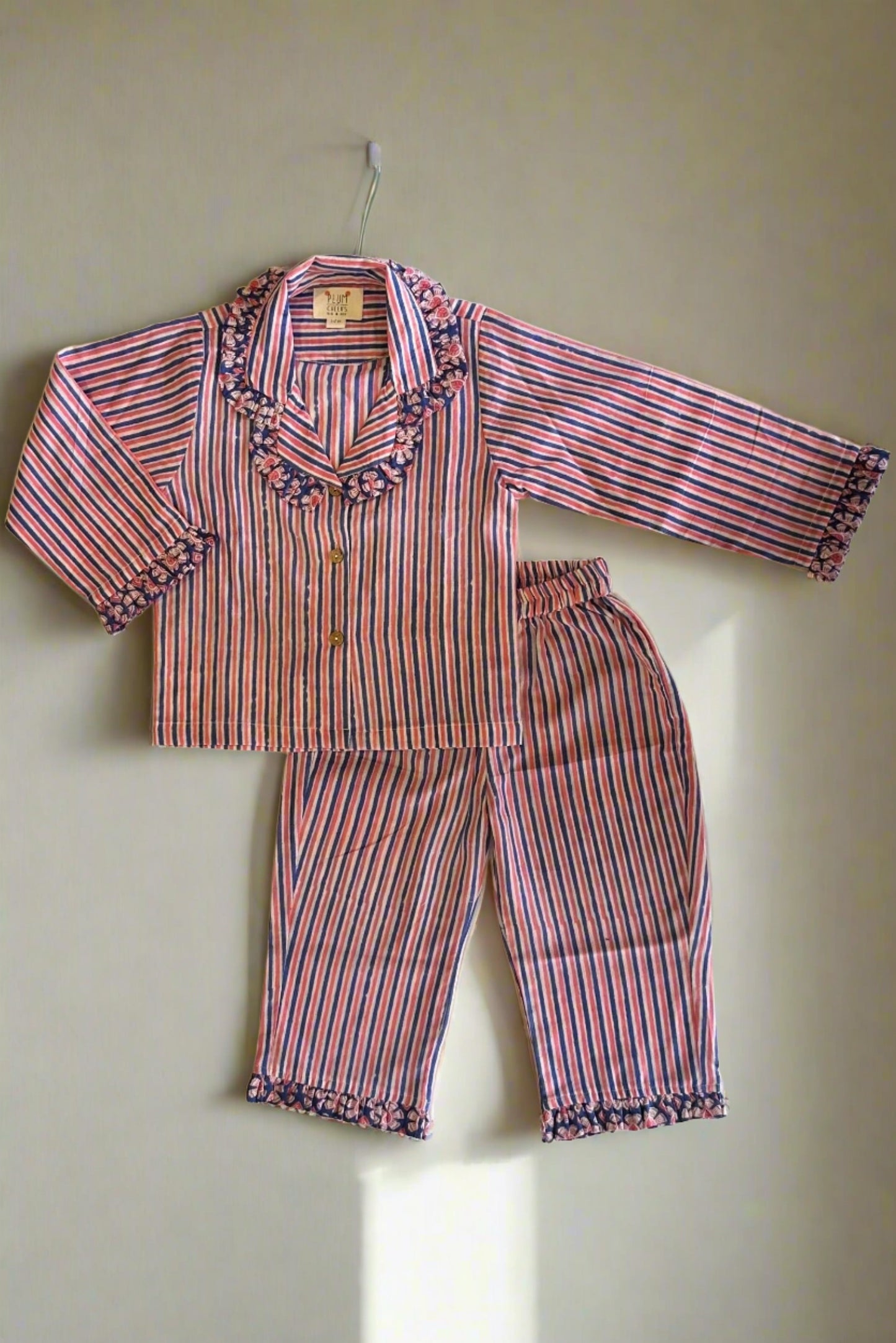 Blue Pink Stripe Night Suit