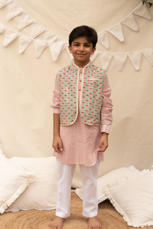 Adi Kurta Set (Kamal) kids ethnic outfit front view