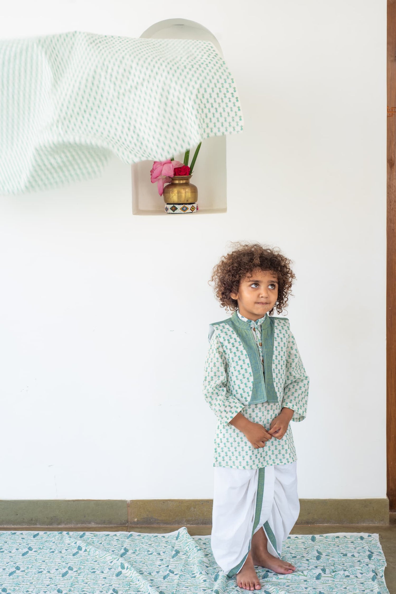Bloom Buti Kurta Set kids ethnic outfit front view