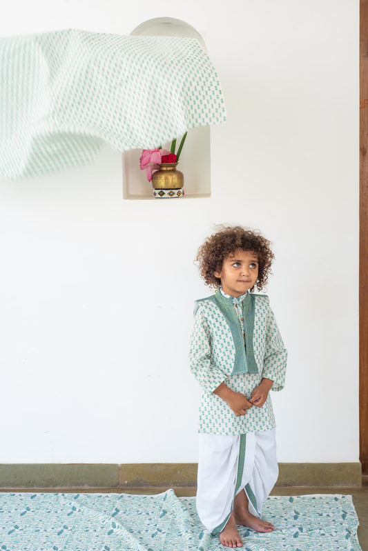 Bloom Buti Kurta Set kids ethnic outfit front view