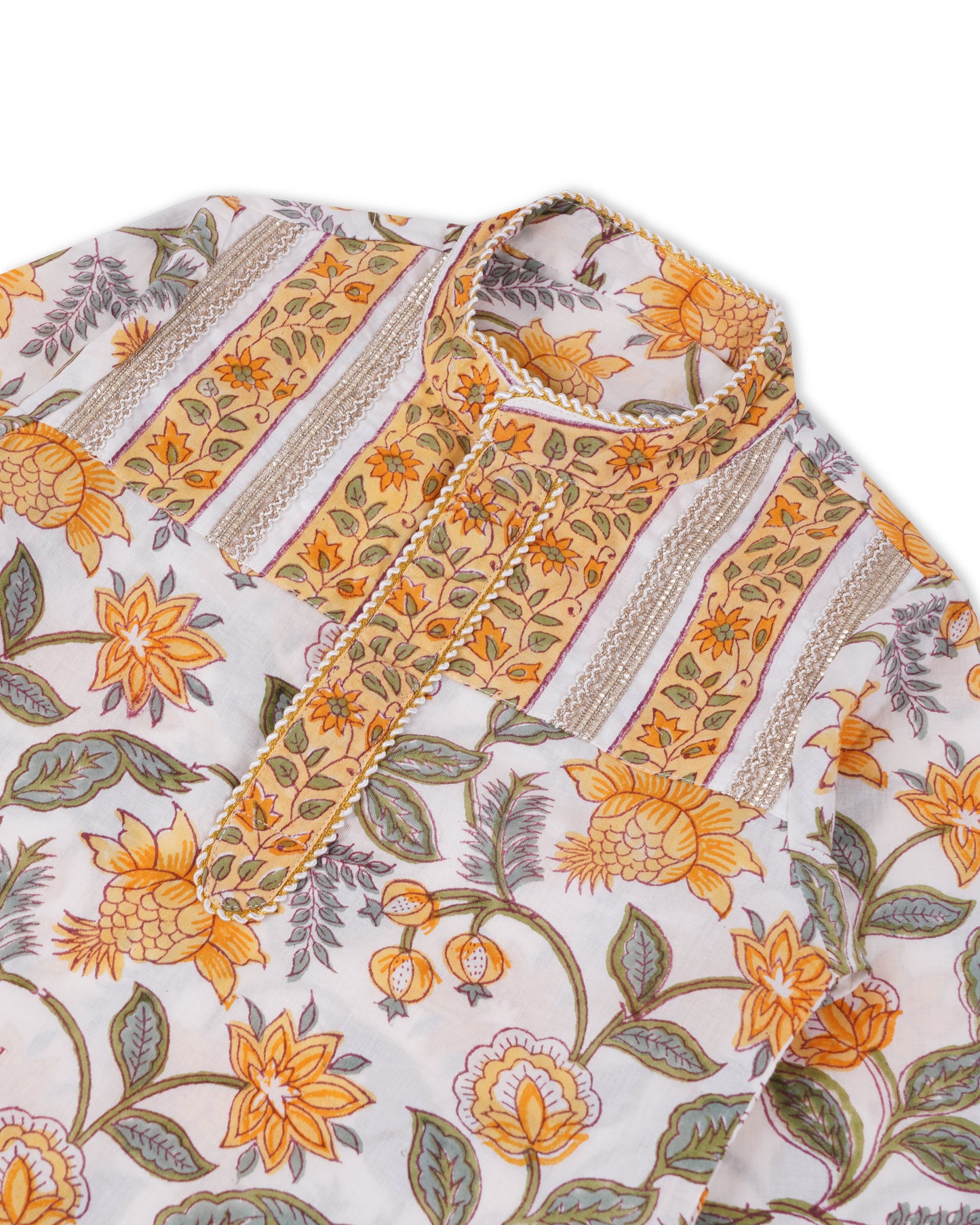 Pink City Palm Kurta Set