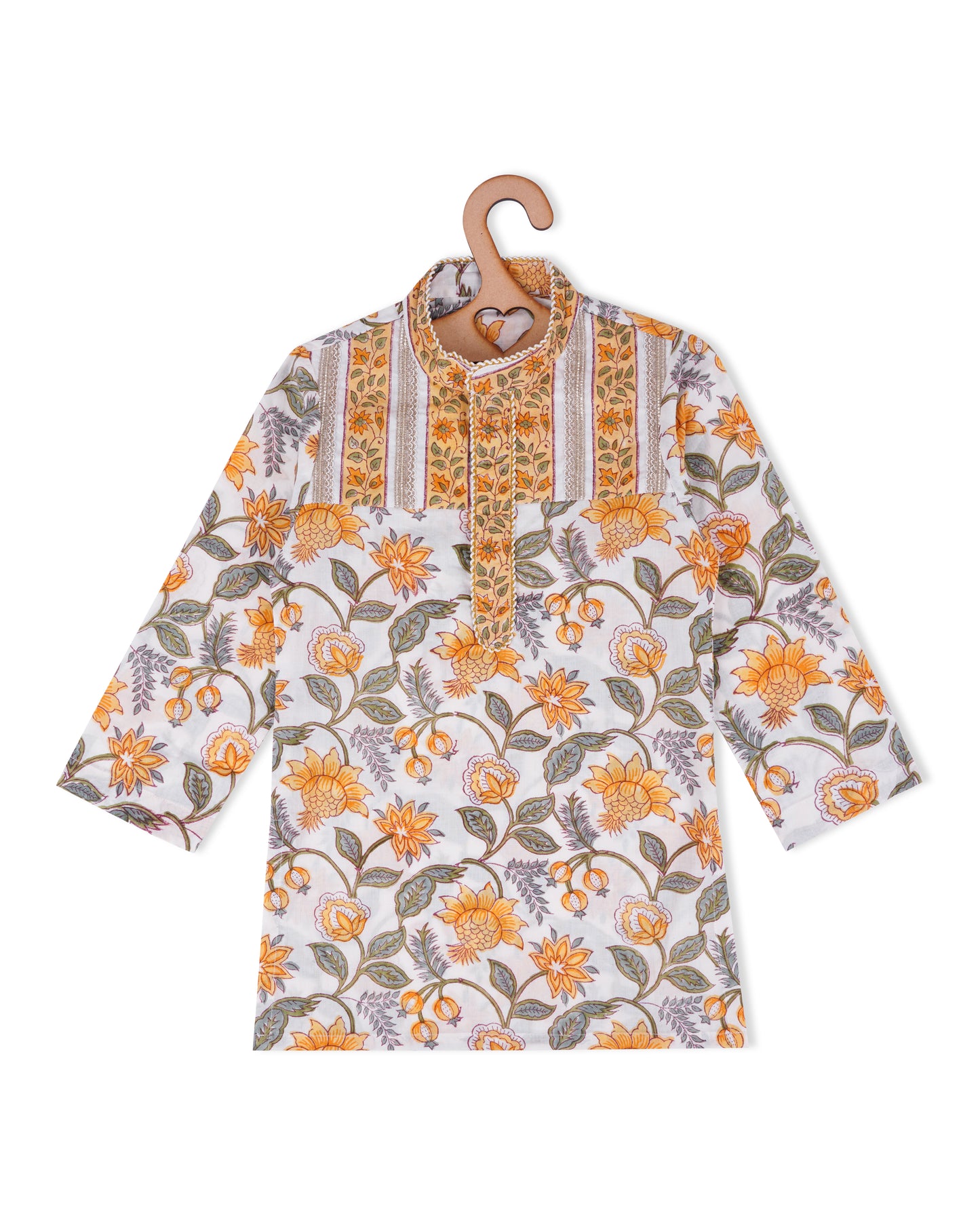 Pink City Palm Kurta Set