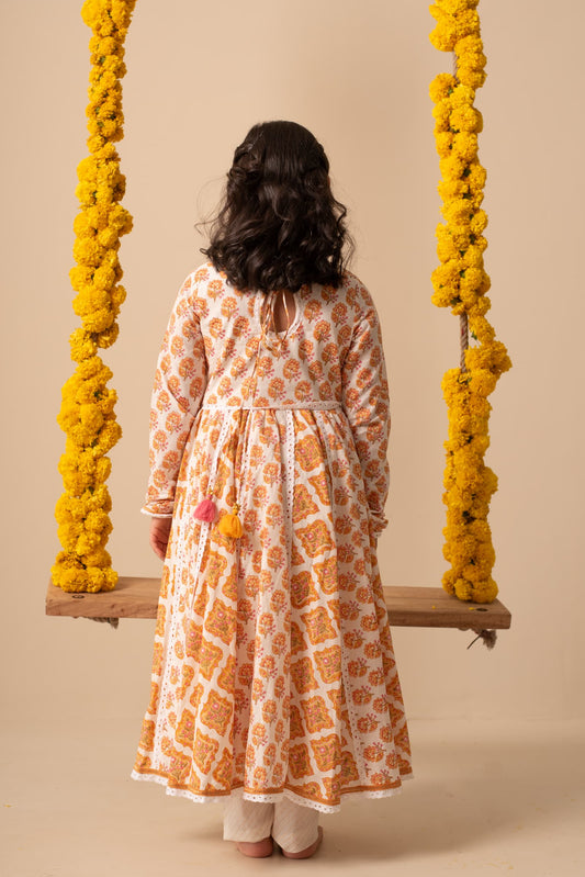 Chandan Anarkali Sharara Set for girls – front view