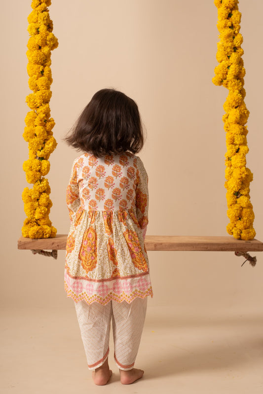 Kids traditional dhoti set close-up