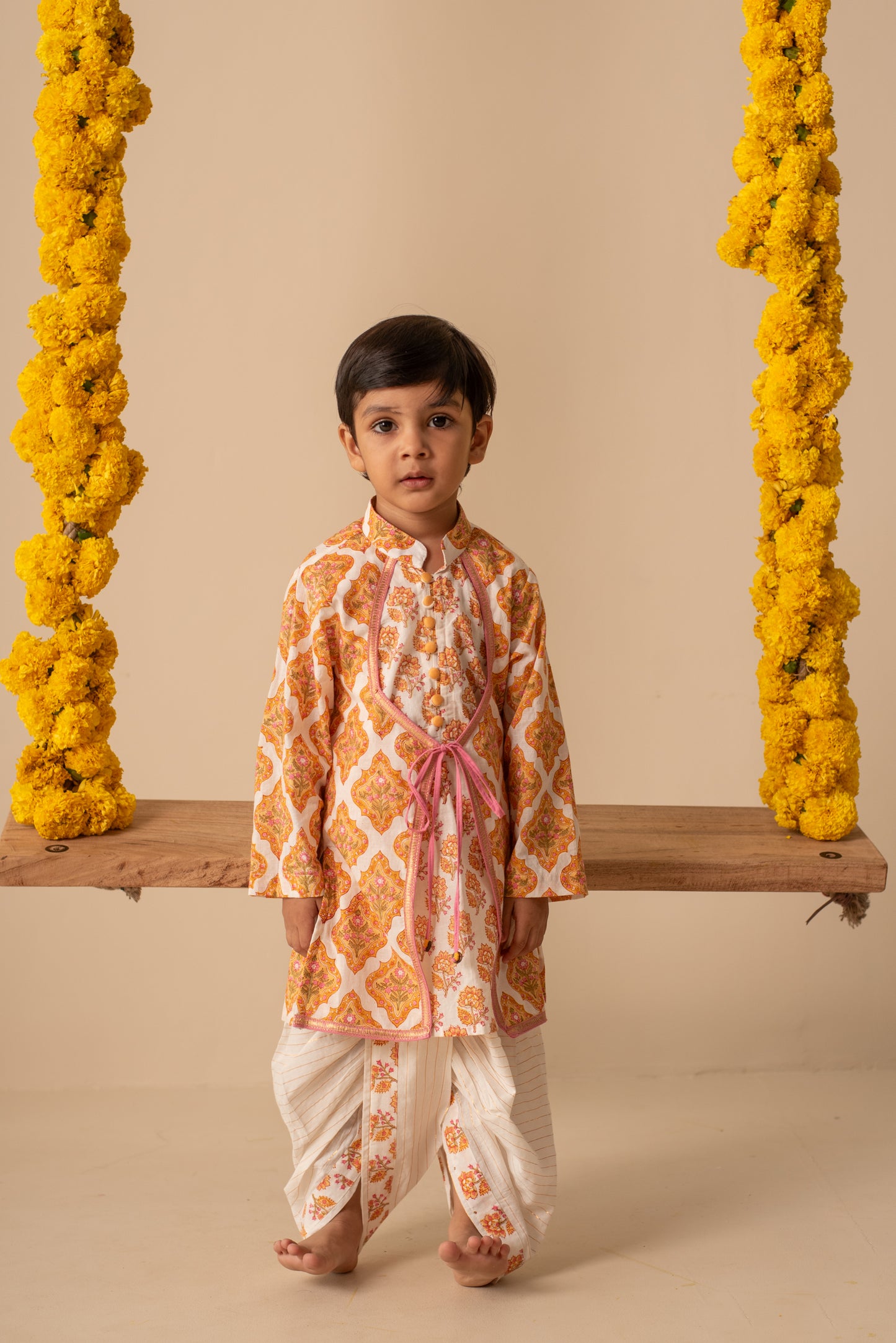 Boys festive ethnic angrakha kurta outfit