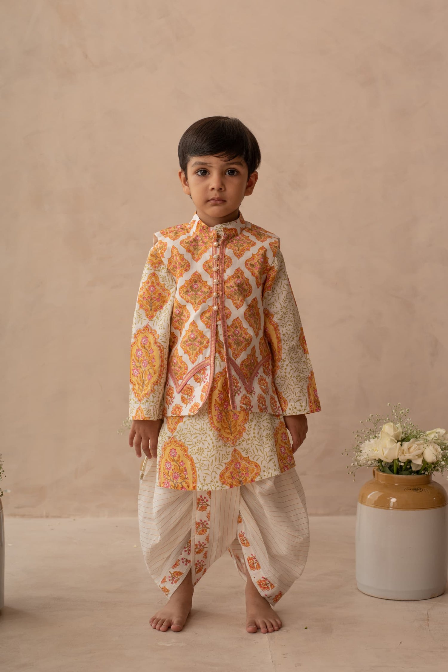 Boys festive ethnic bandi jacket outfit