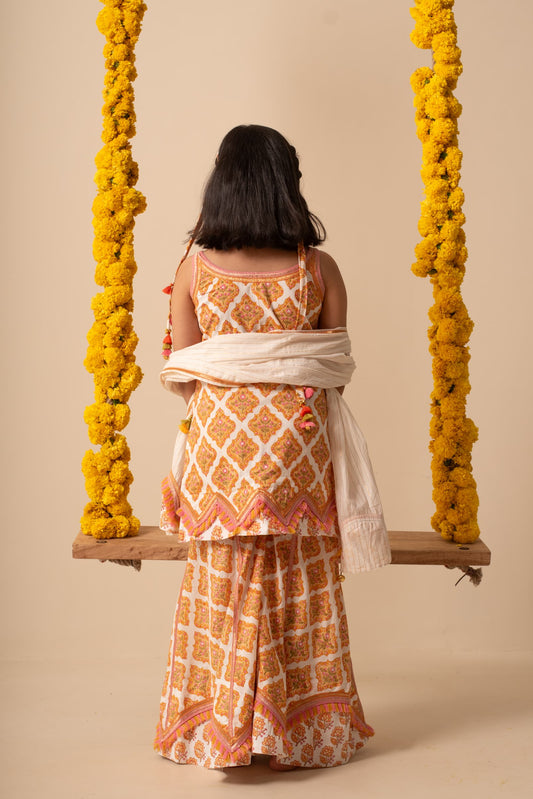 Kids traditional sharara set close up